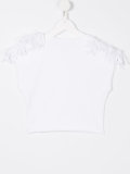 tassel sleeve cropped T-shirt