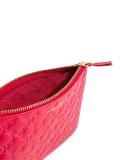embossed zipped clutch