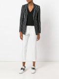 contrast trim straight trousers 