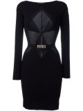 ribbed panel fitted dress