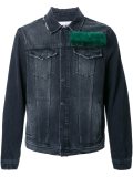 fur panel denim jacket