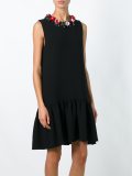 floral neck drop waist dress