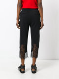 lace insert cropped trousers