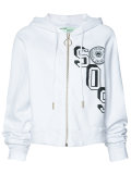 SOS print zipped hoodie