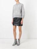 cropped side zip sweatshirt
