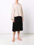 asymmetric shoulders knit blouse