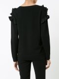 ruffled V-neck jumper