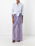ribbed detail flared skirt