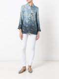 floral print concealed button shirt