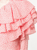 printed ruffle one-shoulder top