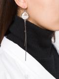 gathered stone drop earrings