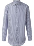 pinstriped button down shirt