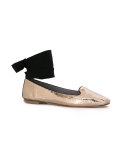 metallic lace-up ballerinas