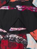 halterneck diagonal panel dress