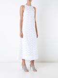 embroidered panel flared dress