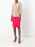 pleated front blouse