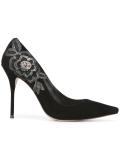 embroidered rose pumps