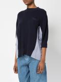 pinstripe insert knitted top