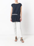 waist strap trim long T-shirt 