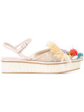 buckled platform sandals