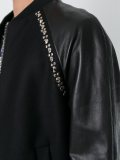 leather sleeve bomber jacket 