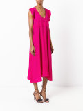 long ruffle trim dress 