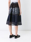 striped patch detail skirt