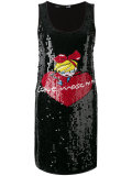 sequinned logo motif dress