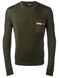knitted chest pocket pullover