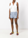 fringed plaid shorts