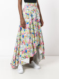 garbage print full skirt