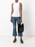 ring handle vinyl tote bag