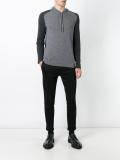 contrast sleeves hoodie 