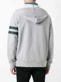 striped sleeve zip hoodie