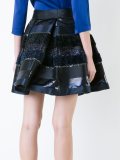 textured stripe pleated skirt