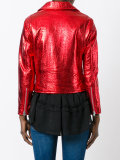 metallic biker jacket