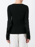 flared sleeve knitted blouse