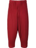 pleated cropped trousers