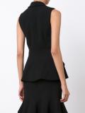 single button peplum vest