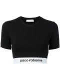 glitter-effect ribbed cropped top