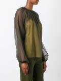 bishop sleeve sheer blouse