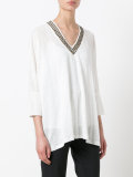 metallic embellished blouse