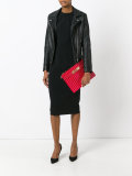 logo strap clutch