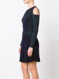 cut-out shoulder ribbed dress