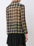 paisley collar sheer checked shirt