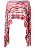 zig-zag cropped poncho top