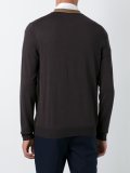 contrast v-neck jumper