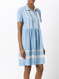 ruffled trim shirt dress 