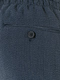 striped drop-crotch trousers