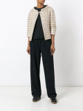 collarless puffer jacket